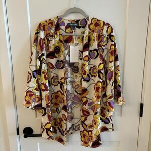 ModCloth Womens Size Small Medium Multicolor Artsy Open Tunic Cardigan Kimono